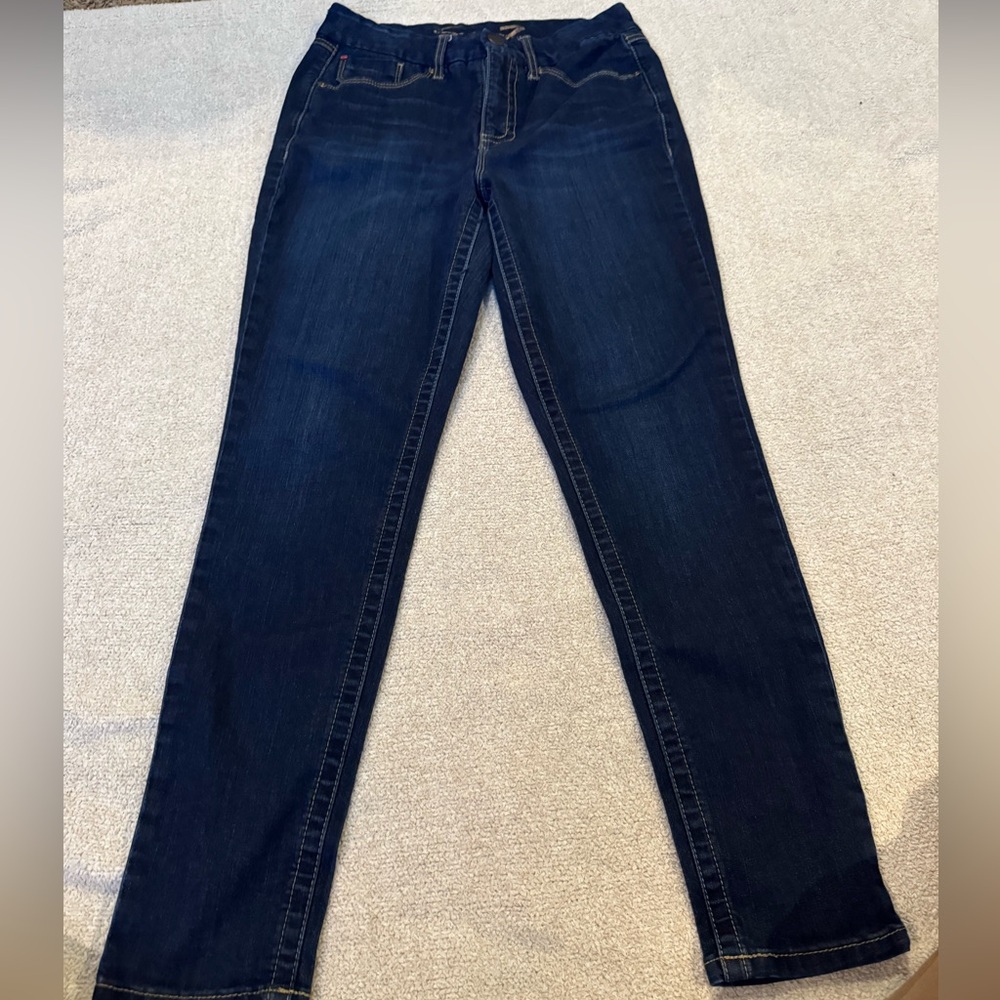 Seven7 Dark Blue Stretchy Skinny Jeans Size 10 Minimalist‎ Boho